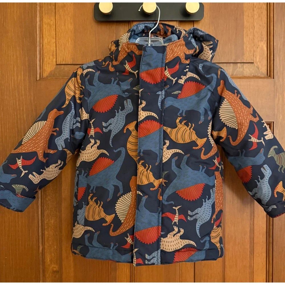 The Children's Place 3-in-1 Toddler Dinosaur Jacket Coat Size 2T Blue Fleece Zip